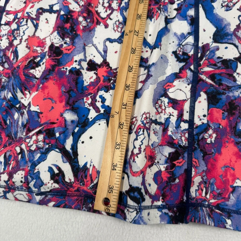Title Nine Dress Athletic Womens Medium Blue Pink Floral Racerback Sporty Active